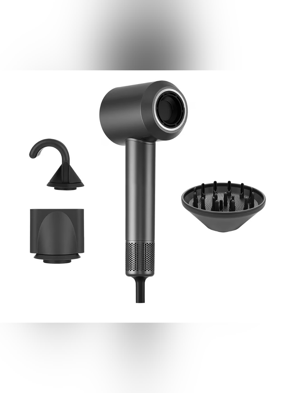 New Ionic Hair Dryer with Diffuser, Powerful Blow Fast Drying Hair Dryer Pewter